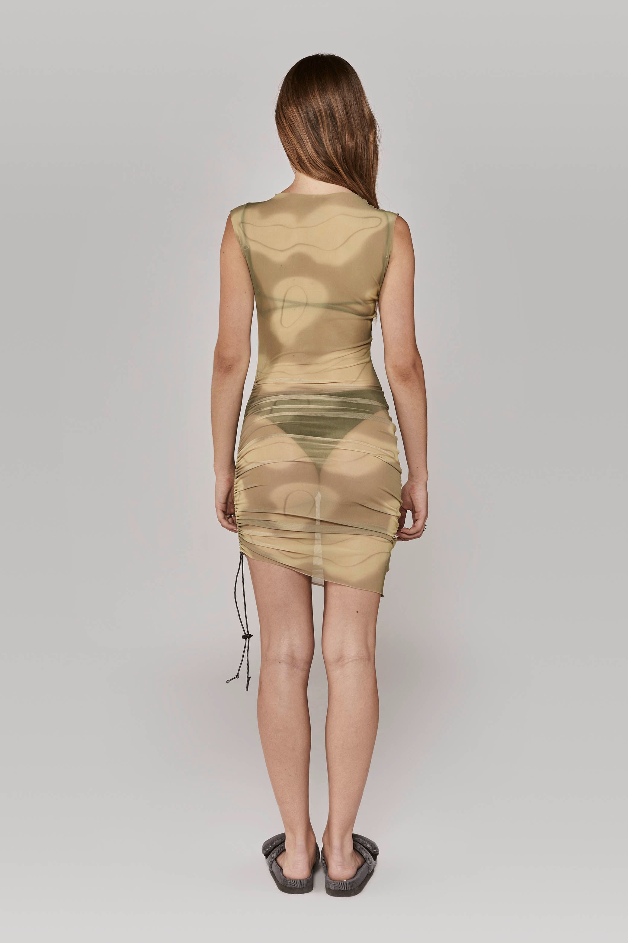 MESH DRESS / CAMO CAMEL